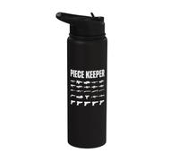 Piece Keeper Tactical Gun Rifle Pistol Funny Target Range Stainless Steel Insulated Water Bottle