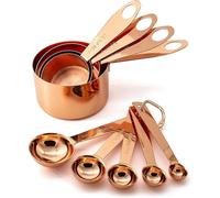Piece Measuring Cups and Spoons Set for Cooking and Baking, Stainless Steel, Chrome Plated Copper, with Engraved Measurements