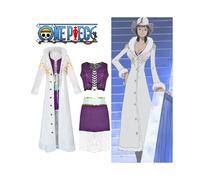 Piece One 3pcs Nico Robin Cosplay Costume Plush Coat With Tops Skirt Set Outfit