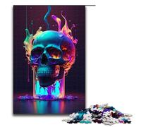 Piece Puzzle Colorful Neon Skull Difficult Puzzles for Adults for Teenager & Families Perfect DIY Decor & Brain-Teasing Challenge 1000 PCS(75x50cm)