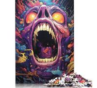 尺寸 Piece Puzzle Colorful Psychedelic Evil Monster Puzzles for Wooden Puzzles Learning Educational Toy 500pcs (52x38cm)
