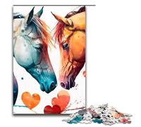 Piece Puzzle Two Horse Love Difficult Puzzles for Adults for Teenager & Families Perfect DIY Decor & Brain-Teasing Challenge 1000 PCS(75x50cm)