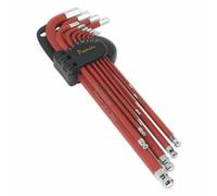 PIECE RED LONG REACH METRIC BALL END HEX/ALLEN KEY SET + HOLDER , SEALEY AK7164