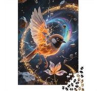 Piece Together The Wonders of Java Sparrow - 1000 Pieces Wooden Puzzle for Adults - Educational Family Activity