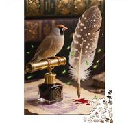 Piece Together The Wonders of Java Sparrow - 1000 Pieces Wooden Puzzle for Adults - Educational Family Activity