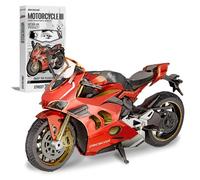 Piececool 3D Puzzle Metal Silver Motorcycle, Classic Transportation Craft Model Kits for Adults to Build, 3D Puzzles Adult Teens for 304 Stainless Steel, Ideal as Gifts, Home Decoration, 218 Pieces