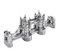 Piececool 3D Puzzles for Adults, London Tower Bridge Metal Models Kit, Famous Landmarks Architecture Building Blocks Models Kits, DIY Craft Toys Gifts for Birhtday Christmas, 65 Pcs
