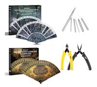Piececool Metal 3D Puzzle Ancient style fan + Dedicated tools Beginner Recommended Set