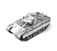 Piececool Metal 3D Puzzle Black Panther D Medium Tank, Model Kits for Adults to Build, 304 Stainless Steel, Assembly is required, No adhesive required, Difficulty level 4