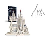 Piececool Metal 3D Puzzle La Sagrada Família + Auxiliary tools Beginner Recommended Set, Model Kits for Adults to Build