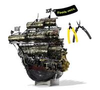Piececool Metal 3D Puzzle Queen Anne's Revenge with Tool, Pirate Ship Model Kits for Adults to Build, 304 Stainless Steel, Assembly is required, Difficulty level 5