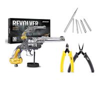 Piececool Metal 3D Puzzle Revolver (1:1) + Dedicated tools Beginner Recommended Set, Model Kits for Adults to Build