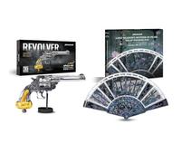 Piececool Metal 3D Puzzle Revolver + Folding Fan with Dappled Shade Set, Model Kits for Adults to Build