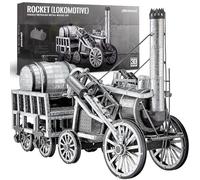 Piececool Metal 3D Puzzle Stephenson's Rocket Steam locomotive, High difficulty Model Kits for Adults to Build, 304 Stainless Steel, Assembly is required, Challenging, Difficulty level 3