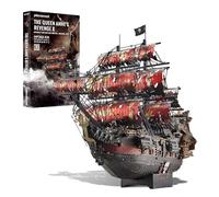 Piececool Metal 3D Puzzle The Queen Anne's Revenge Red, Pirate Ship Model Kits for Adults to Build, 304 Stainless Steel, Assembly is required, No adhesive required, Difficulty level 5