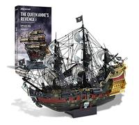 Piececool Metal 3D Puzzles The Queen Anne's Revenge Model 3D Puzzles Pirate Ship 3D Metal Model Kit,Jigsaw Difficult 3D Puzzles for Adults&Teens, Christmas Birthday Gifts,439pcs