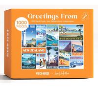 PieceHouse Jigsaw Puzzle for Adults 1000 Pieces | Travel Postcards from New Zealand | Artist Lisa Nicole Moes | Premium Quality, Vibrant and Unique Design | Relaxing & Challenging Puzzle Experience