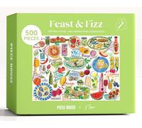PieceHouse Jigsaw Puzzle for Adults 500 Pieces | Food, Drink and Connection | Artist Jo Tronc | Premium Quality, Vibrant and Unique Design | Relaxing & Challenging Puzzle Experience