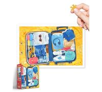 PieceRelax 1000 Pieces Plastic Jigsaw Puzzle for Adults - Grace Helmer - Start Packing - Challenging Extra Small Pieces, No Mat Needed, Relaxation & Gift [H3397]