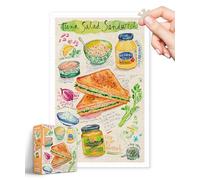 PieceRelax 1000 Pieces Plastic Jigsaw Puzzle for Adults - Lucile Prache - Tuna Salad Sandwich - Challenging Extra Small Pieces, No Mat Needed, Relaxation & Gift [H3338]