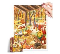 PieceRelax 1200-Piece Plastic Jigsaw Puzzle for Adults - Olivia Gibbs - Fall Porch - Challenging Extra Small Pieces, No Mat Needed, Relaxation & Gift [H3650]