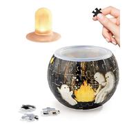 PieceRelax 3D LED Puzzle Candle Light - Katherine Blower - Spooky Night Walk, Battery Operated Plastic Pumpkins for Indoor & Outdoor Spooky Decorations [KL1079]