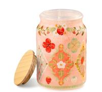 PieceRelax 3D Puzzle Jar 128 Plastic Pieces for Adults - Strawberry Days, Lid Container, Inner Jar for Kitchen Dining Study Living Room, Large [BA1014]