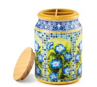 PieceRelax 3D Puzzle Jar 128 Plastic Pieces for Adults - The Baby Blue Eyes, Lid Container, Inner Jar for Kitchen Dining Study Living Room, Large [BA1015]