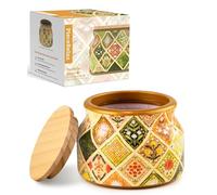 PieceRelax 3D Puzzle Jar 64 Plastic Pieces for Adults - Daisy Breeze - Wooden Lid Container for Kitchen Dining Study Living Room No Glue Requied Small [BC1025]
