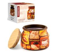 PieceRelax 3D Puzzle Jar 64 Plastic Pieces for Adults - Live Cozy - Wooden Lid Container, Home Decor & Creative Gift for Mum and Women, Small [BC1021]