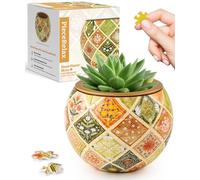 PieceRelax 3D Puzzle Planter 80 Pieces - Daisy Breeze, Home Decor Flower Pots for Indoor Cactus, Succulents Pots [K1129]
