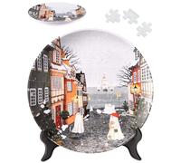 PieceRelax 3D Puzzle Plate for Adults 124 Pieces - Katherine Blower - Harbor’s First Snow, Home Decor & Creative Gift for Mum and Women [PL1023]