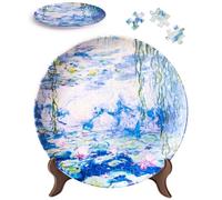 PieceRelax 3D Puzzle Plate for Adults 124 Pieces - Monet - Nympheas, Decorative Jigsaw for Home & Gift [PL1006]