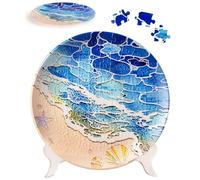 PieceRelax 3D Puzzle Plate for Adults 124 Pieces - Shells and The Sea, Home Decor & Creative Gift for Mum and Women [PL1011]