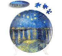 PieceRelax 3D Puzzle Plate for Adults 124 Pieces - Van Gogh - Starry Night Over The Rhone, Home Decor & Creative Gift for Mum and Women [PL1003]