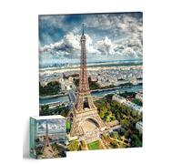 PieceRelax Canvas Wall Art Puzzles for Adults - Henry Do - Aerial Photography - Eiffel Tower, Paris Unique Gift & Home Décor with Plastic Jigsaw Puzzle Artwork for Living Room Bedroom [HN1310]