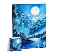 PieceRelax Canvas Wall Art Puzzles for Adults - Jon Rattenbury - Winter Retreat Unique Gift & Home Décor with Plastic Jigsaw Puzzle Artwork for Living Room Bedroom [HN1473]