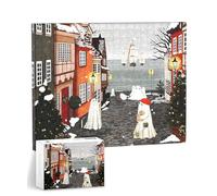 PieceRelax Canvas Wall Art Puzzles for Adults - Katherine Blower - Harbor’s First Snow Unique Gift & Home Décor with Plastic Jigsaw Puzzle Artwork for Living Room Bedroom [HN1475]