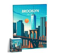 PieceRelax Canvas Wall Art Puzzles for Adults - Studio Inception_Days in New York - Brooklyn Unique Gift & Home Décor with Plastic Jigsaw Puzzle Artwork for Living Room Bedroom [HN1402]