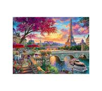 PieceRelax PieceClicks 1000 Piece Plastic Jigsaw Puzzle for Adults - Blooming Paris, Scenic Cityscape Landscape Puzzle, Image World Collection, 25.2 x 18.9 Inches [U1151]