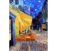 PieceRelax PieceClicks Plastic Jigsaw Puzzles for Adults 1000 Pieces Art Puzzle Vincent Van Gogh - Cafe Terrace at Night, Famous Painting Puzzle, 25.2 x 18.9 Inches [U1108]