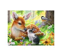 PieceRelax PieceClicks Plastic Jigsaw Puzzles for Adults 1000 Pieces - Bridget Voth - Friends in the Forest - 25.2 X 18.9 Inches, Most Satisfying Table Games, No Glue Needed [U1067]
