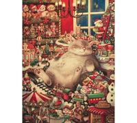 PieceRelax PieceClicks Plastic Jigsaw Puzzles for Adults 1000 Pieces Christmas Puzzle Phoenix Chan - Christmas Eve Gift - 25.2 x 18.9 Inches, Festive Holiday Jigsaw Puzzle [U1035]