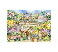 PieceRelax PieceClicks Plastic Jigsaw Puzzles for Adults 1000 Pieces - Claire Comerford - Spring Garden - 25.2 X 18.9 Inches, Most Satisfying Table Games, No Glue Needed [U1085]