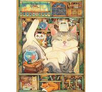 PieceRelax PieceClicks Plastic Jigsaw Puzzles for Adults 1000 Pieces - Cotton Lion - Break Time - 25.2 X 18.9 Inches, Most Satisfying Table Games, No Glue Needed [U1072]