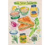 PieceRelax PieceClicks Plastic Jigsaw Puzzles for Adults 1000 Pieces Food Puzzle Lucile Prache - Tuna Salad Sandwich - 25.2 x 18.9 Inches, Sandwich Kitchen Art Jigsaw Puzzle [U1082]
