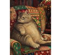 PieceRelax PieceClicks Plastic Jigsaw Puzzles for Adults 1000 Pieces Funny Cat Portrait Puzzle - Phoenix Chan - Are You Looking At Me? - 25.2 X 18.9 Inches, Most Satisfying Table Games [U1034]