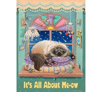 PieceRelax PieceClicks Plastic Jigsaw Puzzles for Adults 1000 Pieces Funny Cat Puzzle Gary Patterson - It's All About Me-ow - 25.2 x 18.9 Inches, Humorous Pet Lover Jigsaw Puzzle [U1062]