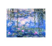 PieceRelax PieceClicks Plastic Jigsaw Puzzles for Adults 1000 Pieces Impressionist Art Puzzle Monet - Nympheas - 25.2 x 18.9 Inches, Claude Monet Water Lilies Famous Painting Jigsaw Puzzle [U1114]