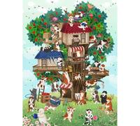 PieceRelax PieceClicks Plastic Jigsaw Puzzles for Adults 1000 Pieces - Nyangsongi - Color Cat Tree - 25.2 X 18.9 Inches, Most Satisfying Table Games, No Glue Needed [U1106]